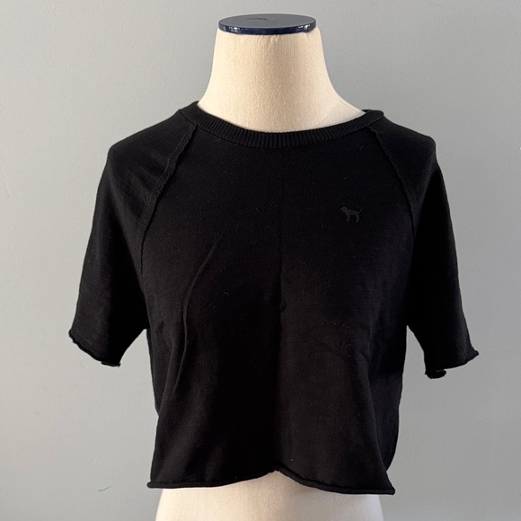 PINK Victoria's Secret Tops - PINK Victoria's Secret Black Crop Top